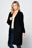 Knit Long Cardigan With Front Pockets