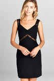 Black Bodycon Dress With Lace Detail