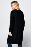 Knit Long Cardigan With Front Pockets