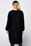 Knit Long Cardigan With Front Pockets