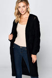 Knit Long Cardigan With Front Pockets