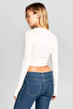 LONG SLEEVE KNIT CROP TOP