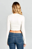 LONG SLEEVE KNIT CROP TOP