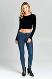 LONG SLEEVE KNIT CROP TOP