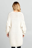 Knit Long Cardigan With Front Pockets