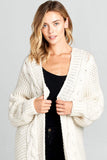 Knit Long Cardigan With Front Pockets