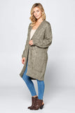 Knit Long Cardigan With Front Pockets
