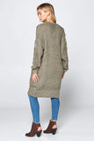 Knit Long Cardigan With Front Pockets