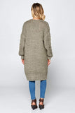 Knit Long Cardigan With Front Pockets