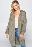 Knit Long Cardigan With Front Pockets