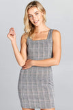 Plaid Bodycon Sleeveless Dress