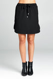 Mini Skirt With Elastic Waist Tie