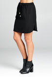 Mini Skirt With Elastic Waist Tie