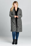 LONG CARDIGAN WITH BACK FRINGE DETAIL - PLUS SIZE