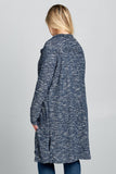 LONG CARDIGAN WITH BACK FRINGE DETAIL - PLUS SIZE