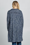LONG CARDIGAN WITH BACK FRINGE DETAIL - PLUS SIZE