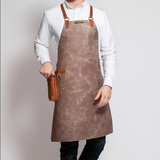 LARGE LEATHER APRON WITH BACK-STRAP