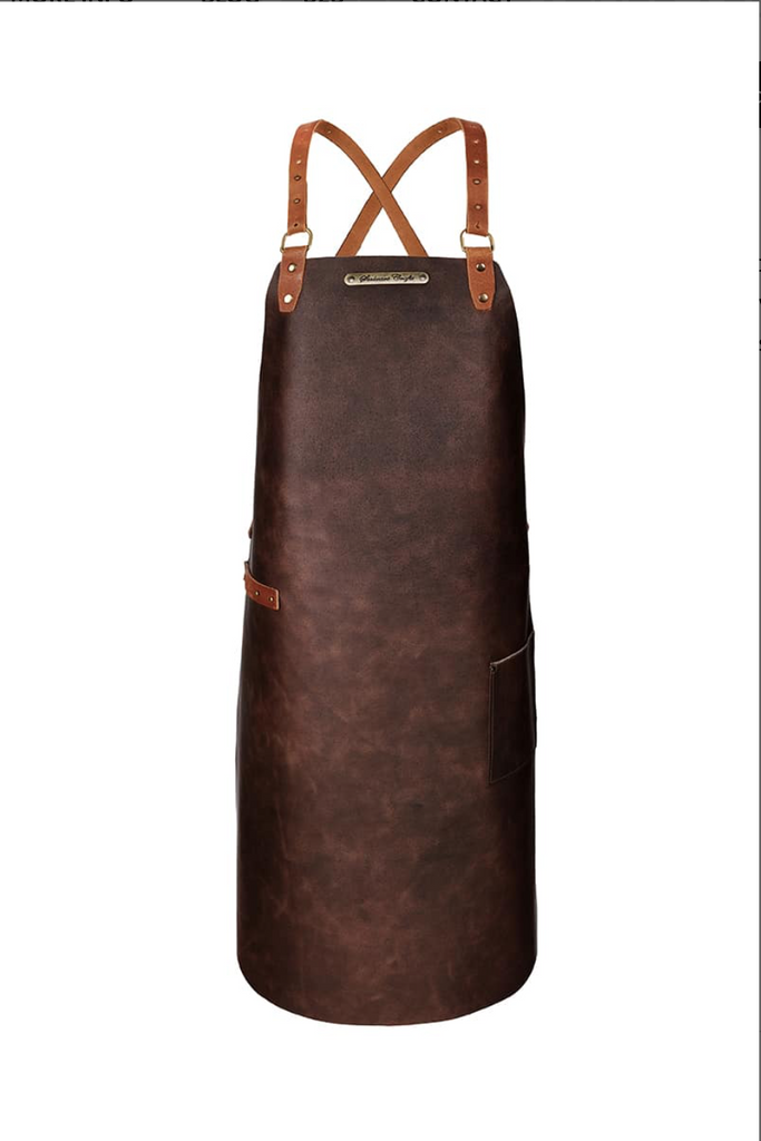 DULUXE LEATHER APRON WITH BACK-STRAP