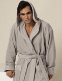 Men's Gray Turkish Cotton Loose Cut Terry Bathrobe
