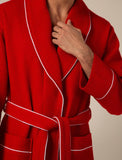 Men's Red Luxury Long Waffle Bathrobe