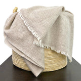 Champagne Herringbone Cashmere Throw