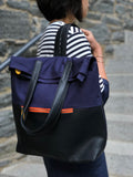Greenpoint Vegan Backpack Tote - Tweed/Black