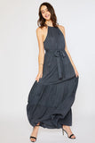 HALTER TIERED MAXI DRESS - Slate