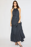 HALTER TIERED MAXI DRESS - Slate
