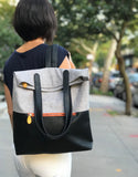 Greenpoint Vegan Backpack Tote - Tweed/Black