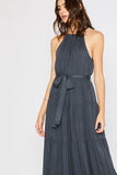 HALTER TIERED MAXI DRESS - Slate