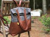 Greenpoint Vegan Backpack Tote - Tweed/Black