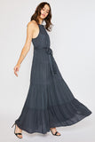 HALTER TIERED MAXI DRESS - Slate