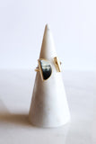 Ve Tinh 16K Gold-Plated Brass Horn Crescent and Bar Ring