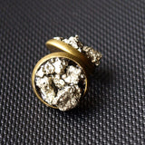 Pyrite Cluster Stud Earrings, Raw Pyrite Earrings