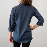 Linen Hemp Button Down Shirt - Aegean Blue
