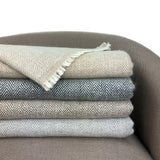 Champagne Herringbone Cashmere Throw