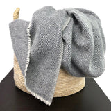 Charcoal Herringbone Cashmere Throw