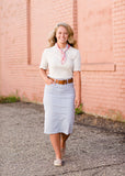 Remi Tiffany Blue Midi Skirt