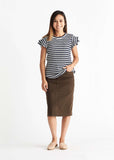 Remi Olive Midi Skirt