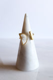 Ve Tinh 16K Gold-Plated Brass Horn Crescent and Bar Ring
