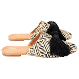 Cumbia Flat Mules Black