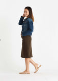 Remi Olive Midi Skirt