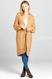 Knit Long Cardigan With Front Pockets