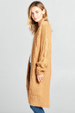 Knit Long Cardigan With Front Pockets