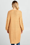 Knit Long Cardigan With Front Pockets