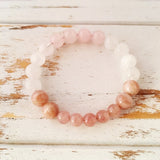 Muscovite, Rose Quartz & Moonstone Bracelet