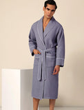 Men's Charcoal Luxury Long Waffle Bathrobe