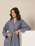 Women's Charcoal Luxury Long Waffle Bathrobe