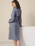 Women's Charcoal Luxury Long Waffle Bathrobe