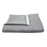 Charcoal Herringbone Cashmere Throw